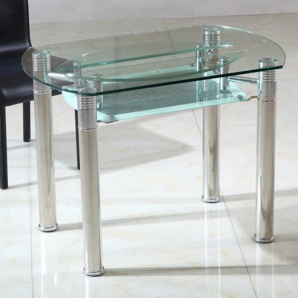 Table ronde extensible en verre Briac &Oslash; 150 cm