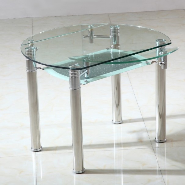 Table ronde extensible en verre Briac &Oslash; 150 cm